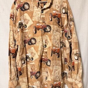 Vintage Tractor Print Men's Shirt
